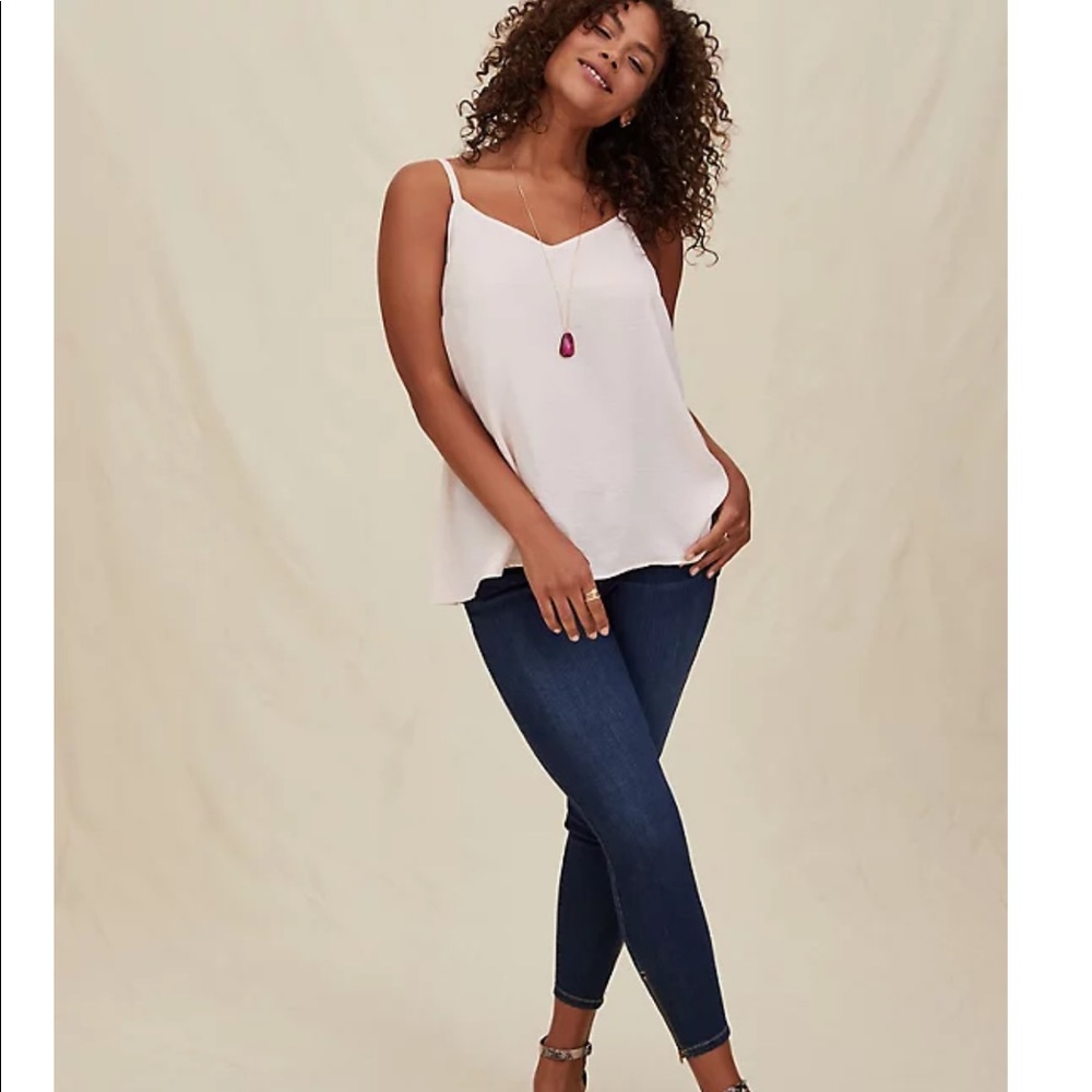 TORRID LIGHT PINK TEXTURED CHARMEUSE SWING CAMI 5x